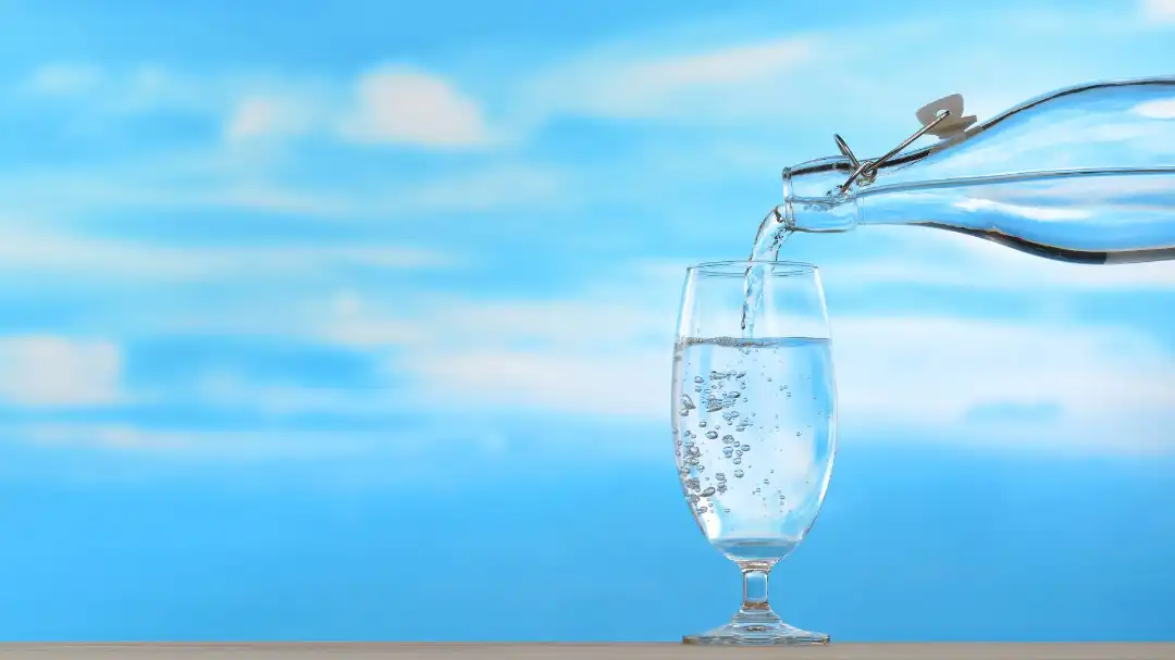 pure drinking water being poured